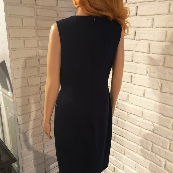 Cleo Sleeveless Navy & White Ladies Dress - Picture 2 of 6